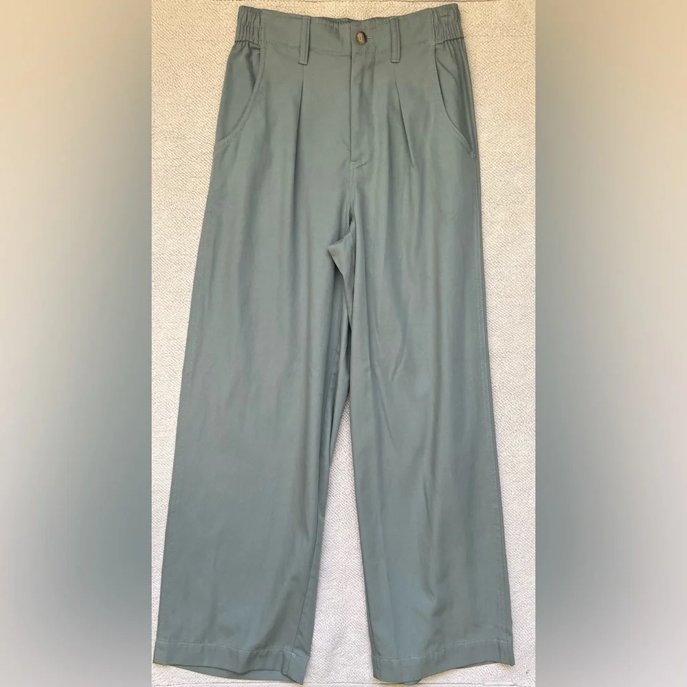 🆕Madewell Women’s The Neale Straight-Leg Pant in Drapeweave Overcast(Blue)Size 2 - Picture 3 of 16